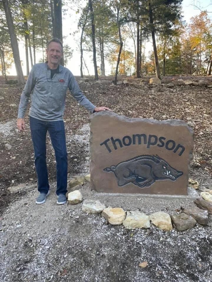 Finished engraved boulder at the customer's site